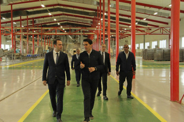 Ağdaş Rayon İcra Hakimiyyətinin başçısı Biyan Sənaye Parkında istehsal  prosesi ilə tanış olub